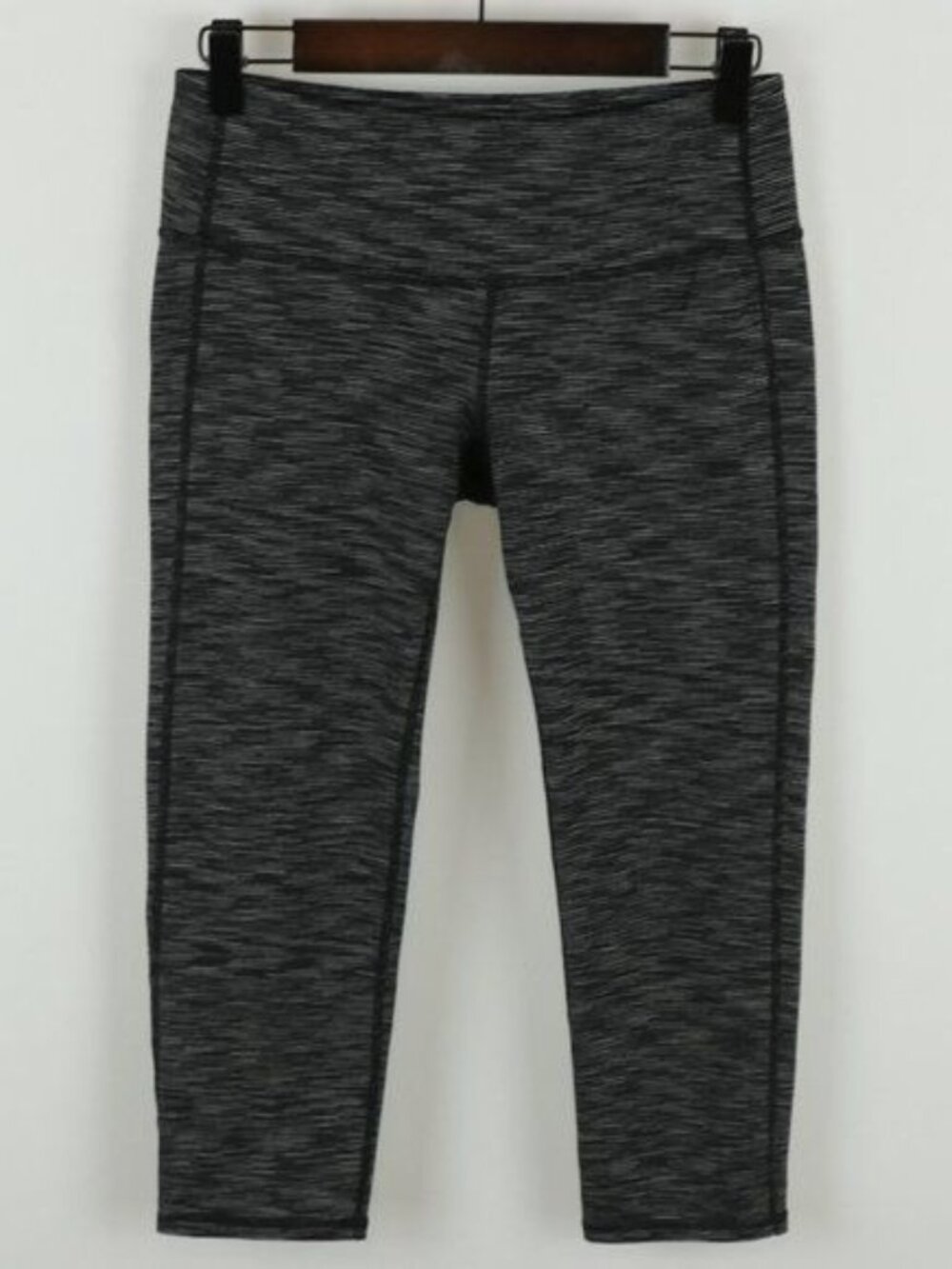 Athleta Energy Chaturanga Women's Small Black Gray Space Dye Crop Leggings